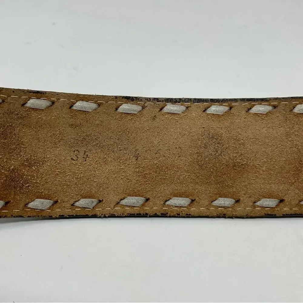 Vintage Distressed Worn Tooled Floral Cowboy Western Cowboy John Belt unisex 34